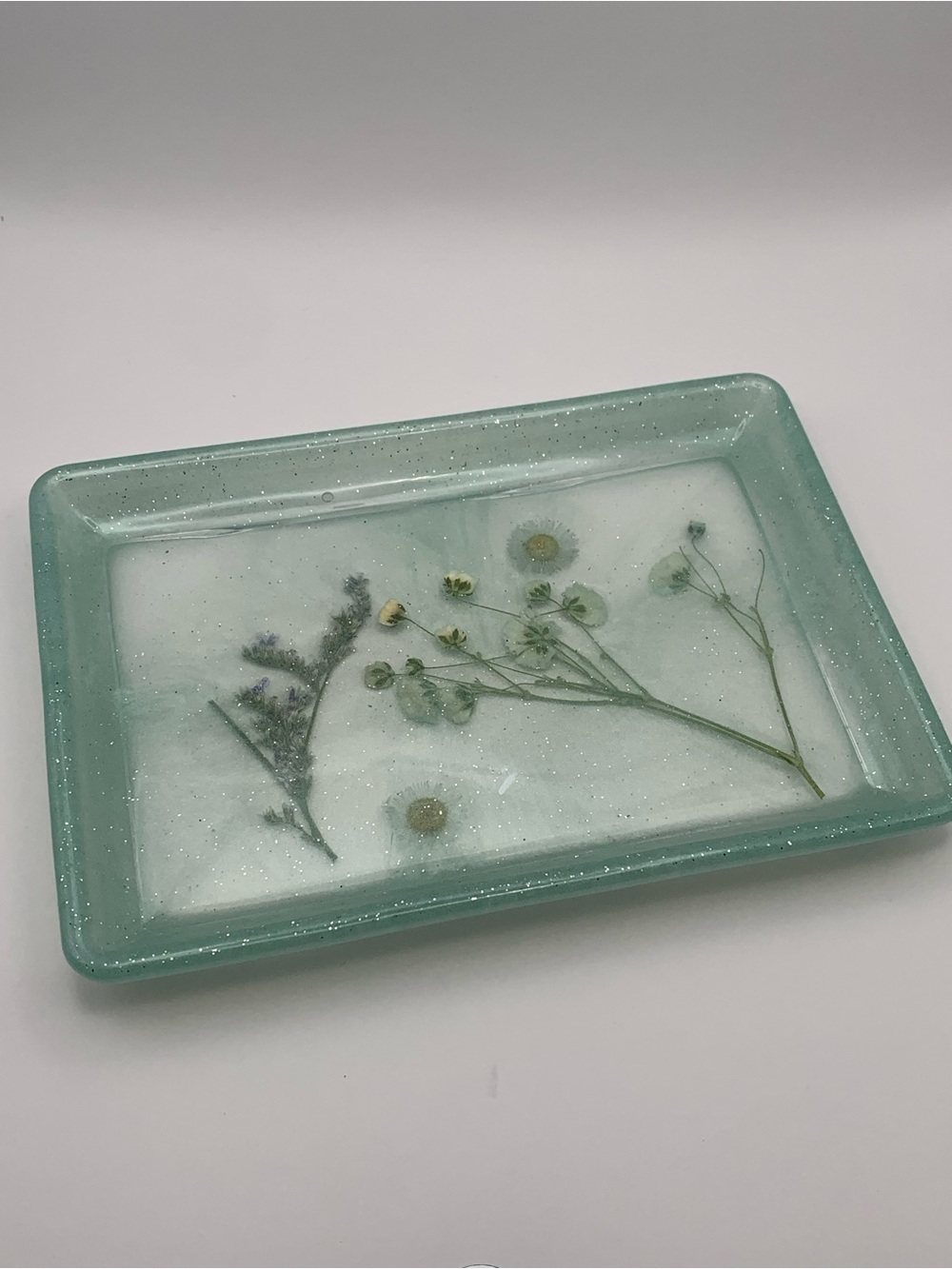 Floral Sea Glass Inspired Trinket Tray